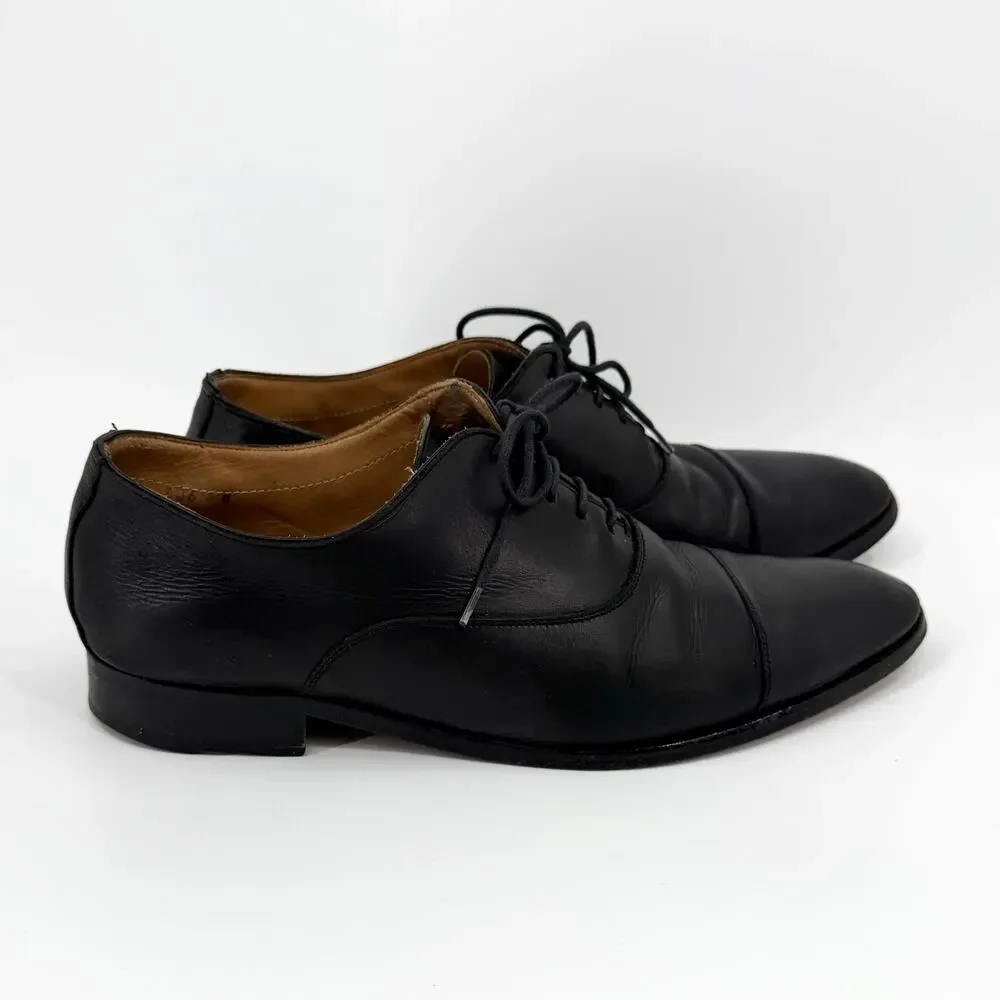 To Boot New York Black 100% Leather Adam Derrick Cap Toe Oxfords